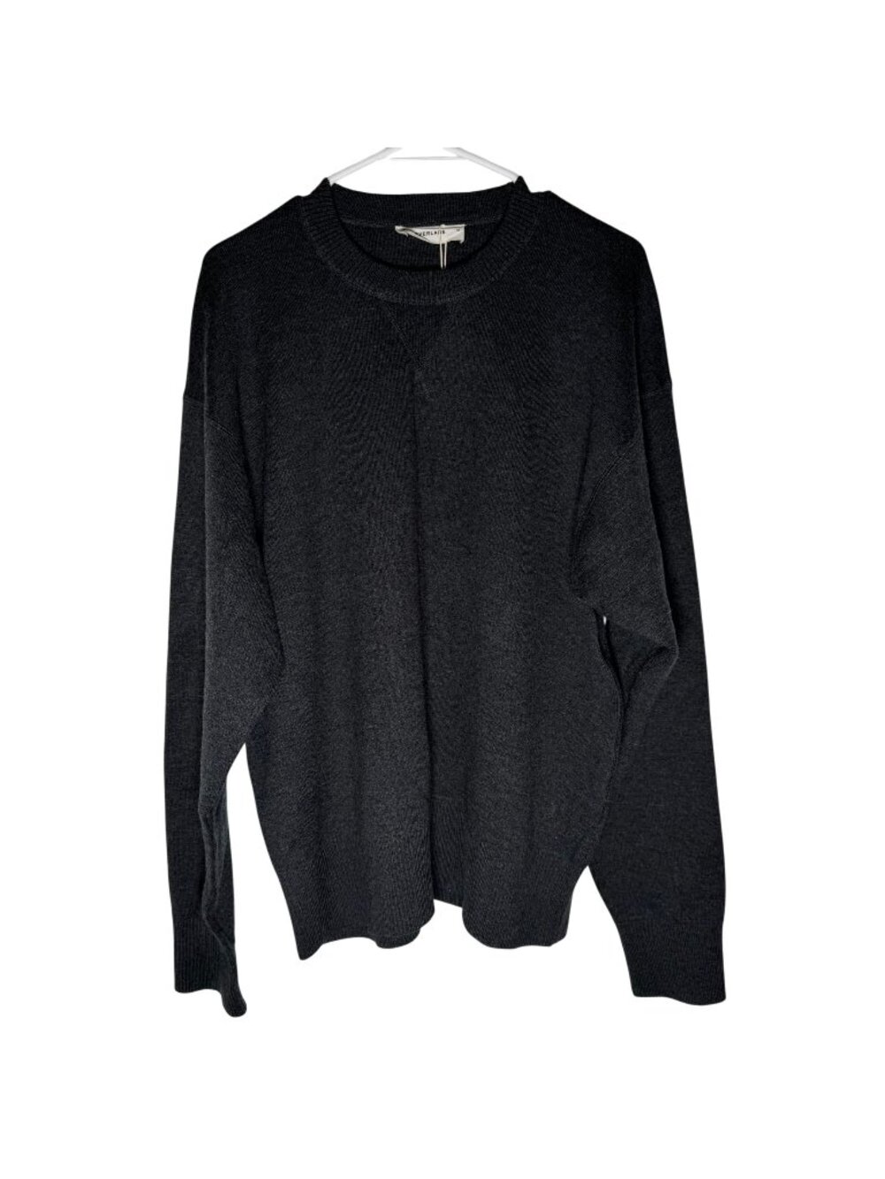 Everlane The Luxe Merino Double Knit Sweater Dark Gray Size Medium NWT